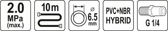 Шланг пневматичний гібридний Yato 6.5 мм x 10 м (YT-24230) фото 3
