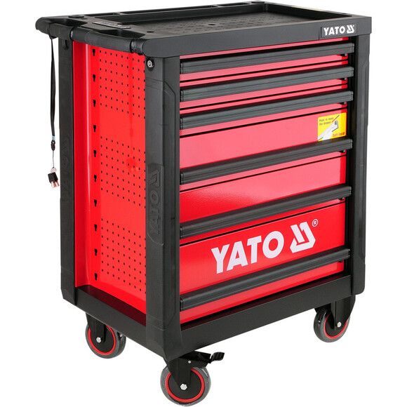 Шкаф-тележка для инструментов YATO 958x766x465 мм с 6 шуфлядами (YT-0902) изображение 3
