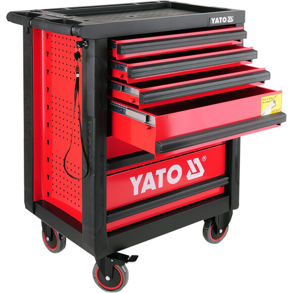 Шкаф-тележка для инструментов YATO 958x766x465 мм с 6 шуфлядами (YT-0902) изображение 4