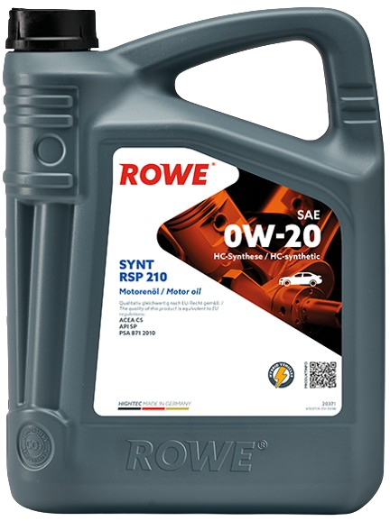 

Моторное масло ROWE HighTec Synt RSP 210 SAE 0W-20, 5 л (20371-0050-99)