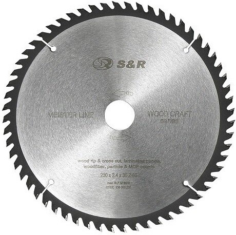 

Пильный диск S&R WoodCraft 230 х 30 х 2,4 мм 60Т (238060230)