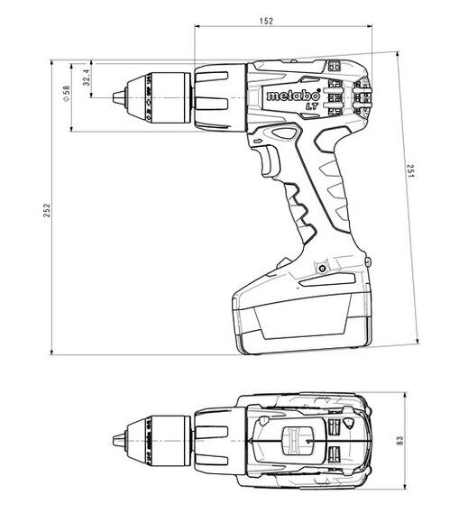 Аккумуляторный ударный шуруповерт Metabo SB 18 LT Compact (602103510) изображение 2