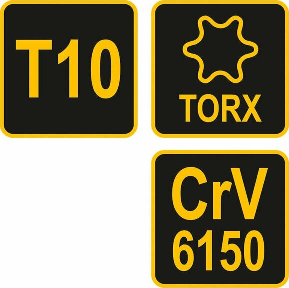Ключ VOREL TORX Т10x100x69 мм Cr-V 6150 (56630) фото 4