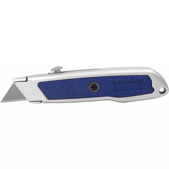 Нож строительный Workpro с выдвижным трапециевидным лезвием (W013006)