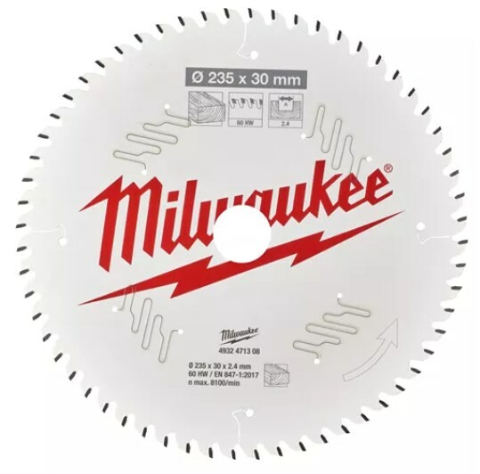 

Пильный диск Milwaukee PFTE 235х30х2.4мм 60 зубьев (4932471308)