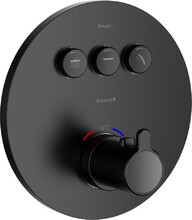 Змішувач для ванни і душу IMPRESE Smart Click, з термостатом, прихований монтаж, 3 режими, кругла накладка, чорний (ZMK101901234)