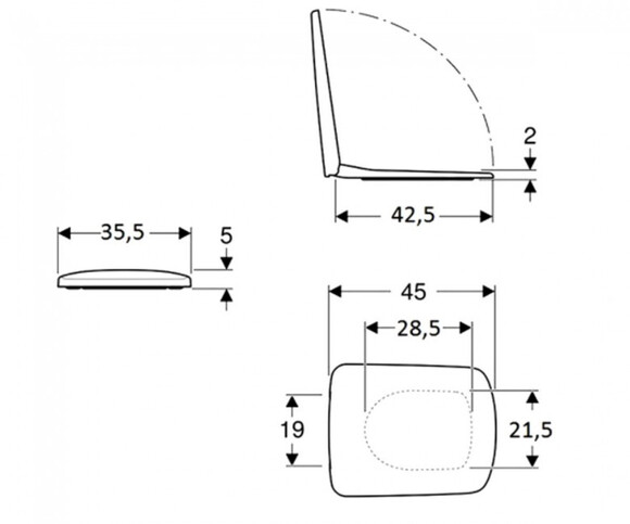 Сидение и крышка для унитаза GEBERIT SELNOVA SQUARE, с функцией slow closing (500.336.01.1) изображение 2