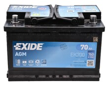 Акумулятор EXIDE EK700 (Start-Stop AGM), 70Ah/760A
