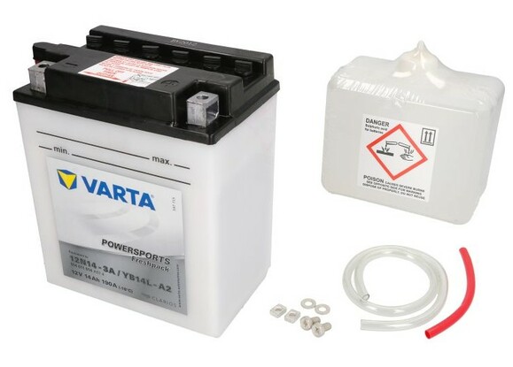 Мото акумулятор Varta YB14L-A2 FUN 12В 14Аh 190А R+ фото 2
