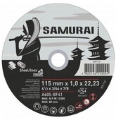 Диск отрезной SAMURAY 115х22.23, t= 1.0 мм мм по металлу/нерж. стали (60V115)