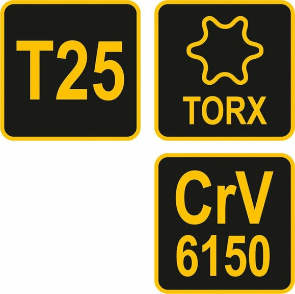 Ключ VOREL TORX Т25x150x89 мм, Cr-V 6150 (56633) изображение 4