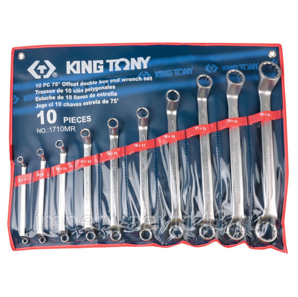 Набір ключів KING TONY 10 одиниць, 6-32 мм, накидні (1710MR)