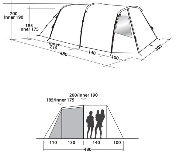 Палатка Easy Camp Huntsville 500 Red (928291) изображение 9