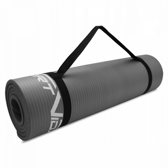 Коврик для йоги и фитнеса SportVida NBR Grey 1 см (SV-HK0247) изображение 5