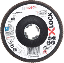 Диск пелюстковий Bosch B.f.Metal X-LOCK G80, 125 мм (2608619203)