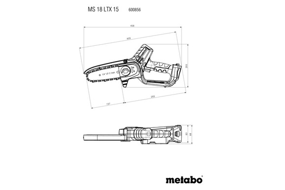 Аккумуляторная цепная пила Metabo MS 18 LTX 15 (600856500) изображение 13