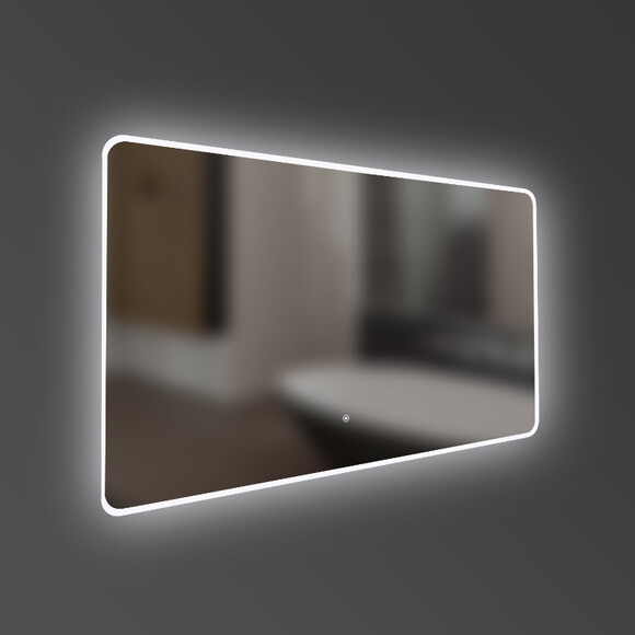 Дзеркало DEVIT Acqua 100х70 см, закруглене, з тачсенсором та LED підсвідкою (5257101) фото 3