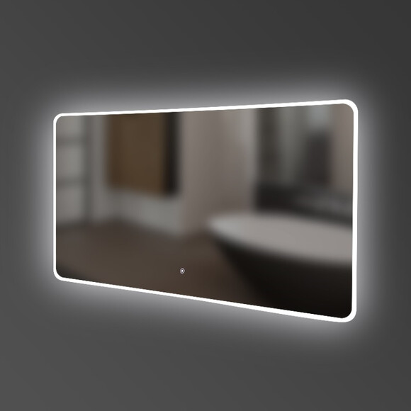 Дзеркало DEVIT Acqua 100х70 см, закруглене, з тачсенсором та LED підсвідкою (5257101) фото 4