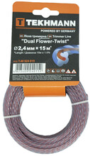 Леска для триммеров Tekhmann DUAL Flower-Twist 2.4 мм, 15 м (витая) (T.40924015)