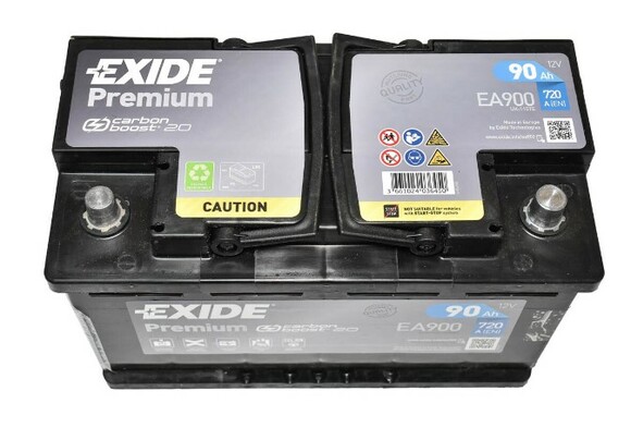 Акумулятор EXIDE EA900 Premium, 90Ah/720A фото 2