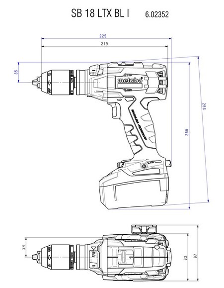 Аккумуляторный ударный шуруповерт Metabo SB 18 LTX BL I LiHD 2x4.0 Ah (602352800) изображение 3