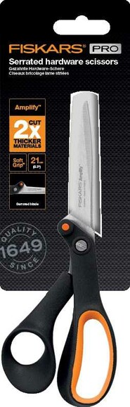Ножиці для важкої роботи з зазубреним лезом Fiskars 21 см (1020224) фото 3