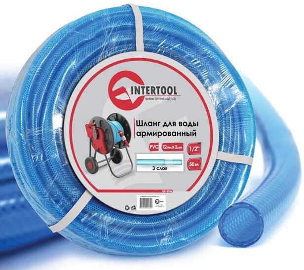 

Шланг для води Intertool 3-х шаровий 1/2 "50 м армований PVC (GE-4056)