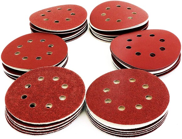 Набір шліфувальних дисків S&R 125 мм, 60 шт. (з. 40, 60, 80, 120, 180, 240) (234125060) фото 2