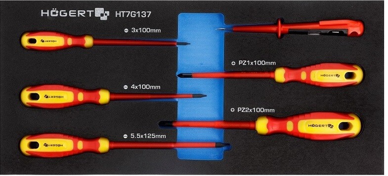 

Набор изоллированных отверток + тестер, 6 шт. HOEGERT (HT7G137)