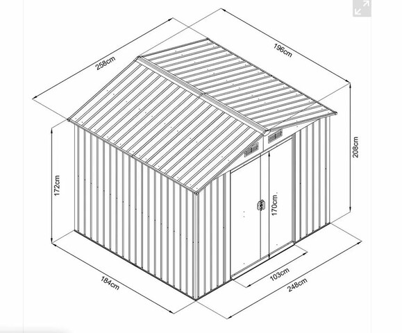 Садовый домик металлический HECHT 6X8 PLUS (HECHT6X8PLUS) изображение 2