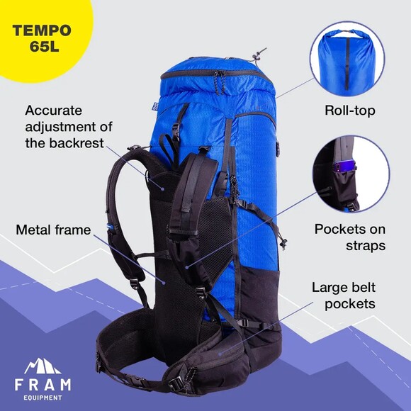 Рюкзак Fram Equipment Tempo 65L (синий) (id_6537) изображение 14