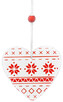 Набір ялинкових іграшок Jumi Серце 6.5 см, 4 шт. (білий/червоний) (5900410376021)