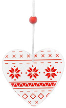 Набор елочных игрушек Jumi Сердце 6.5 см, 4 шт. (белый/красный) (5900410376021)