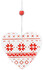 Набір ялинкових іграшок Jumi Серце 6.5 см, 4 шт. (білий/червоний) (5900410376021)