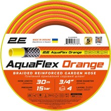 Шланг садовий 2Е AquaFlex Orange 3/4, 30 м (2E-GHE34OE30)