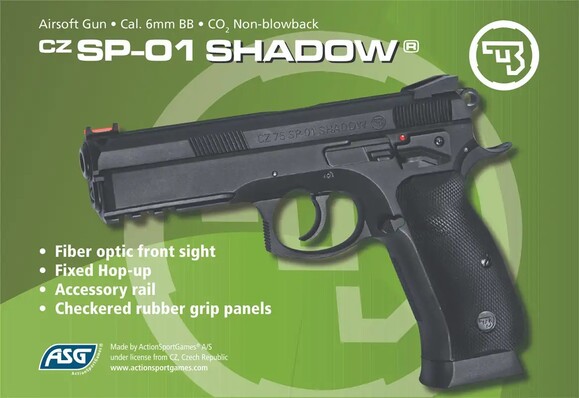 Пистолет страйкбольный ASG CZ SP-01 Shadow СО2, калибр 6 мм (2370.41.33) изображение 6