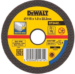 Диск відрізний DeWALT INOX 115х1.0х22.23 мм по металу (DT3442-QZ)