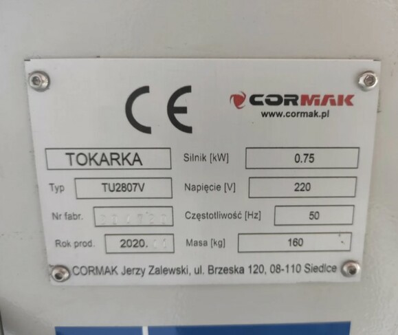 Токарный станок по металлу CORMAK TYTAN 750 VARIO изображение 9