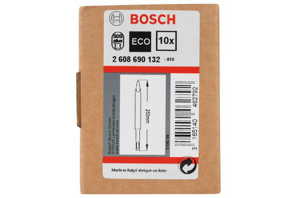 Зубило пікоподібне Bosch Standard SDS-Plus 250 мм, 10 шт. (2608690132) фото 2