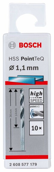 Свердло по металу Bosch PointTeQ HSS 1.1х36 мм, 10 шт. (2608577179) фото 2