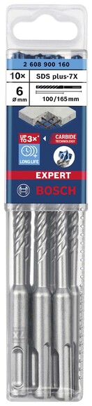 Бур Bosch EXPERT SDS-Plus-7X, 6x100x165 мм, 10 шт. (2608900160) фото 2
