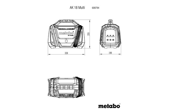 Аккумуляторный автокомпрессор Metabo AK 18 Multi, без АКБ и ЗУ (600794850) изображение 11