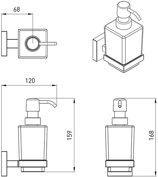 Дозатор для жидкого мыла VOLLE Cuadro (de la noche) (2536.230104) изображение 2
