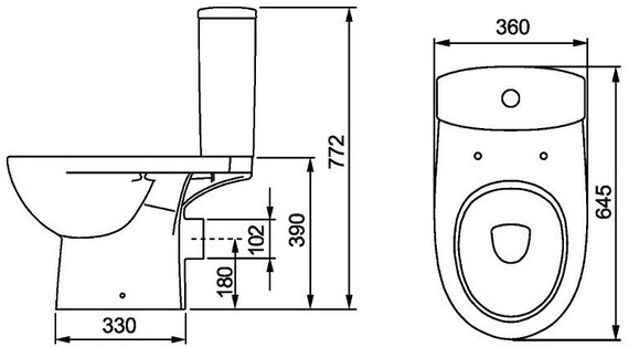 Унитаз-компакт  KOLO STATUS с сидением и с крышкой Soft Close (2395250UA) изображение 2