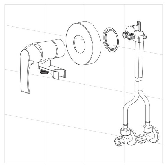 Набір 2 в 1: змішувач для біде і гігієнічний душ IMPRESE Loket, прихований монтаж, хром, 35 мм (VR30230B-BT) фото 3