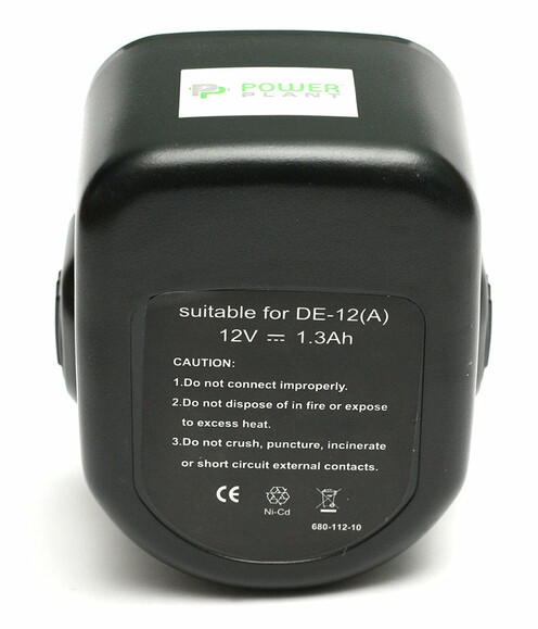 Аккумулятор PowerPlant для шуруповертов и электроинструментов DeWALT GD-DE-12, 12 V, 1.3 Ah, NICD DE9074 (DV00PT0033) изображение 2