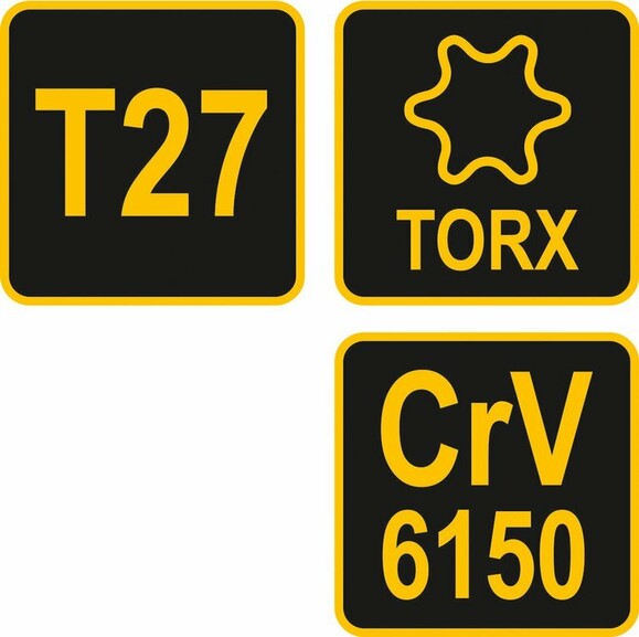 Ключ VOREL TORX Т27x150x90 мм, Cr-V 6150 (56634) изображение 4