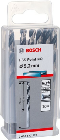 

Сверло Bosch 10 HSS PointTeQ 5.2 мм, 10 шт (2608577220)