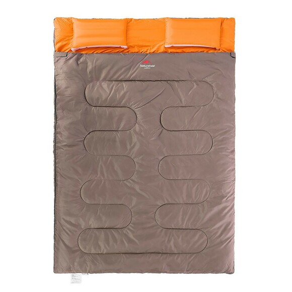 Спальний мішок Naturehike Naturehike Double Sleeping Bag with Pillow SD15M030-J apricot-grey (6927595703786)