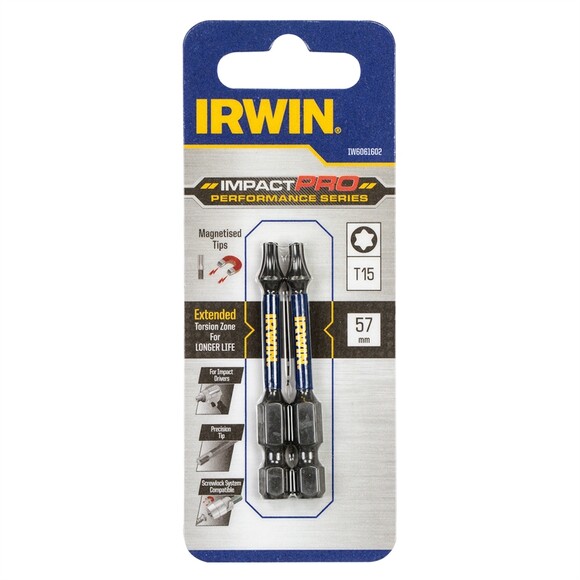Біти Irwin Impact Pro Perf 57мм T15 2шт (IW6061602)